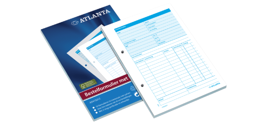 Formulaires de commande Djois Atlanta A5 50x2 feuilles autocopiant blanc (NL)