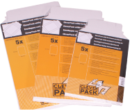 Envelop CleverPack karton B4 250x353mm wit pak à 5 stuks