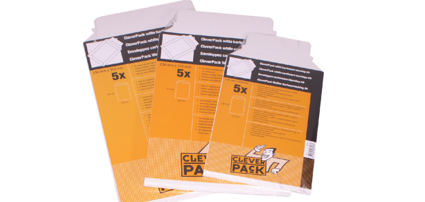 CleverPack-Umschlag A5 176x250mm weißer Karton 5 Stück