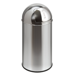 Poubelle Pushcan avec clapet push 40L argent