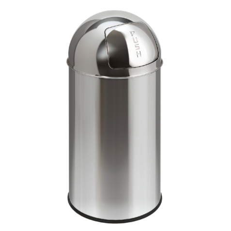 Poubelle Pushcan avec clapet push 40L argent