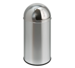 Pushcan trash bin with push flap 40L matte stainless steel
