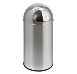 Pushcan trash bin with push flap 40L matte stainless steel