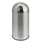 Afvalbak Pushcan met pushdeksel 40liter mat RVS