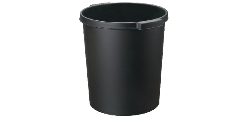 Corbeille à papier Djois Re-Solution 15L avec rebord pour prise noir
