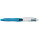 Stylo bille BIC 4 Couleurs Grip Medium bleu clair