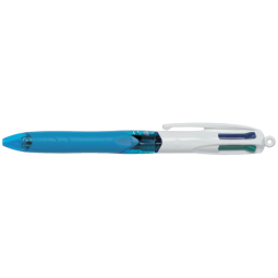 Stylo bille BIC 4 Couleurs Grip Medium bleu clair