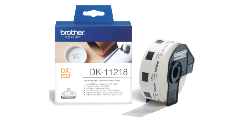 Etiquette Brother DK-11218 ronde 24mm 1 rouleau 1000 pièces blanc