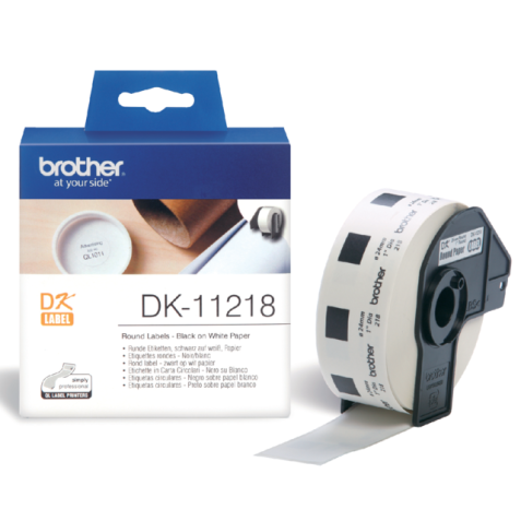 Etiquette Brother DK-11218 ronde 24mm 1 rouleau 1000 pièces blanc