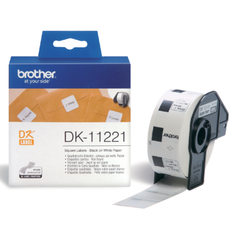 Etiket Brother DK-11221 vierkant 23x23mm 1 rol á 1000 stuks wit