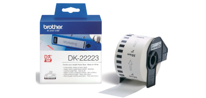 Etiquette Brother DK-22223 continu 50mm 1 rouleau 30m blanc