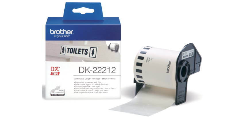 Etiquette Brother DK-22212 continu 62mm 1 rouleau 15m blanc