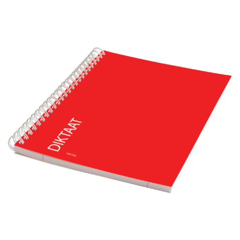 Cahier Qbasic Dictaat A5 spirale ligné 160 pages rouge