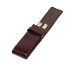 Etui stylos 322 Cuir de Buffle 2 cases brun
