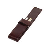 Etui stylos 322 Cuir de Buffle 2 cases brun