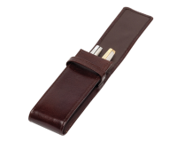 Etui stylos 322 Cuir de Buffle 2 cases brun