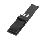 Etui stylos 322 Cuir de Buffle 2 cases Noir