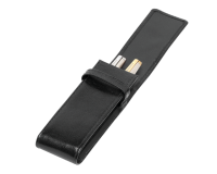 Etui stylos 322 Cuir de Buffle 2 cases Noir