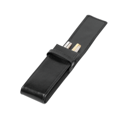 Etui stylos 322 Cuir de Buffle 2 cases Noir