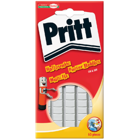 Pastille à fixer double face Buddies Pritt Poster blister 65 pièces