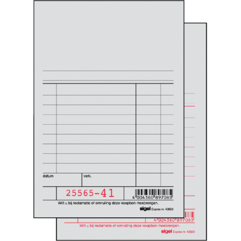 Bloc de caisse Expres SI-40920 150x100mm 50x2 feuilles