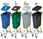 Afvalbak Rubbermaid Slim Jim Vented met luchtsleuven 87 liter grijs