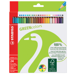 Crayon de couleur GREENcolors, étui carton de 24