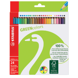 Crayon de couleur GREENcolors, étui carton de 24