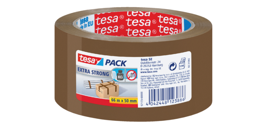 tesapack® Extra Strong Adhesive Tape 66mx50mm Brown PVC