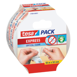 Ruban d’emballage tesapack® Express Crystal Clear 50mx50mm déchirable main transparent