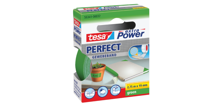 Toile adhésive tesa® extra Power Perfect 2,75mx19mm vert
