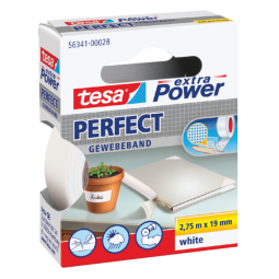 Toile adhésive tesa® extra Power Perfect 2,75x19mm blanc