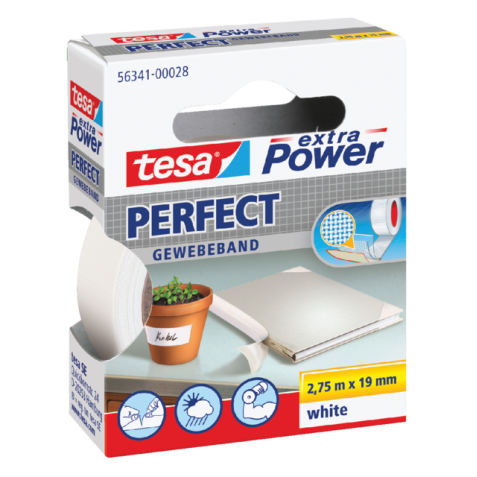 Textieltape tesa® extra Power Perfect 2.75mx19mm wit