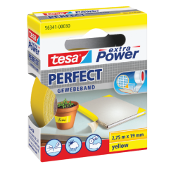 Toile adhésive tesa® extra Power Perfect 2,75mx19mm jaune