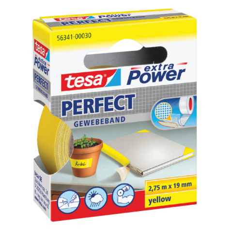 Textieltape tesa® extra Power Perfect 2.75mx19mm geel