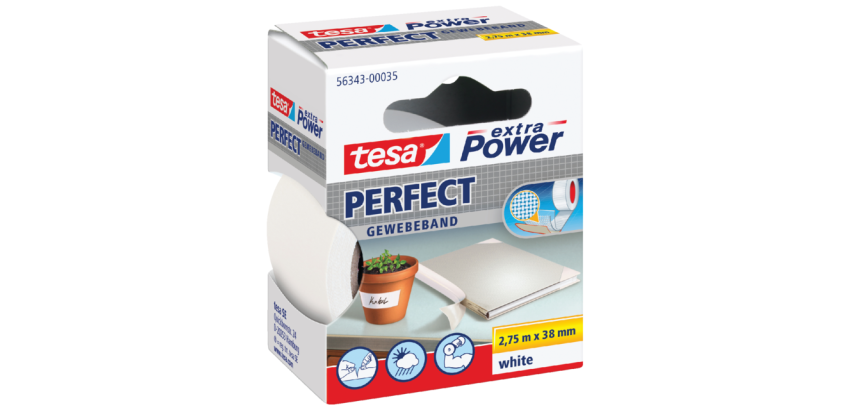 Toile adhésive tesa® extra Power Perfect 2,75mx38mm blanc