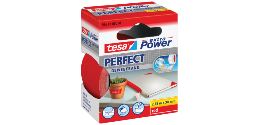 Tesa adhesive tape 38mmx2.75m red