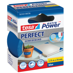 Toile adhésive tesa® extra Power Perfect 2,75mx38mm bleu