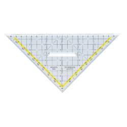 Geodriehoek Aristo 1650/2 225mm met greep transparant