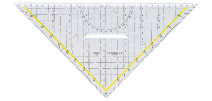 Equerre géométrique Aristo 1648/2 325mm grip transparent