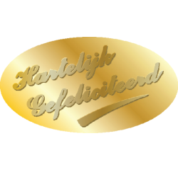 Étiquette Haza hartelijk gefeliciteerd or 1000 pièces
