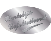 Etiquette Haza hartelijk gefeliciteerd argent 1000 pièces