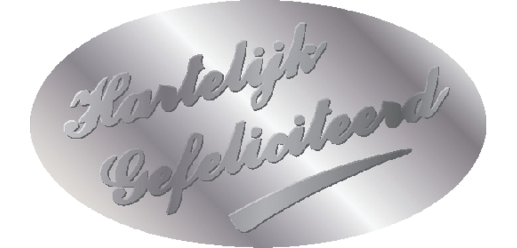 Label Haza congratulations silver 1000 pieces