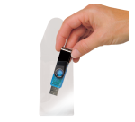 Transparent self-adhesive flap USB pouch Djois 52.5x90mm