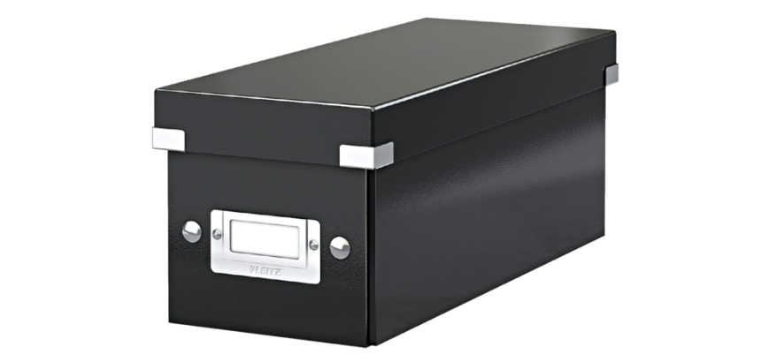 CD-opbergdoos Leitz Click & Store WOW  gerecycled karton 143x136x352mm zwart