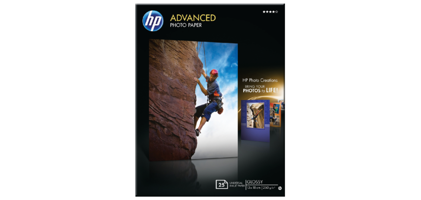 HP Inkjet-Papier Q8696A 13x18cm 250g glänzendes Fotopapier 25 Blatt