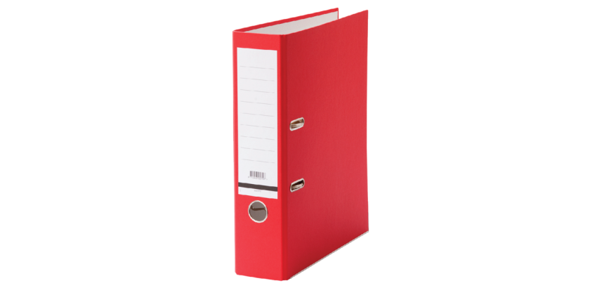 Classeur à levier Qbasic A4 80mm carton rouge