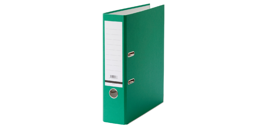 Lever arch file Qbasic A4 80mm green cardboard