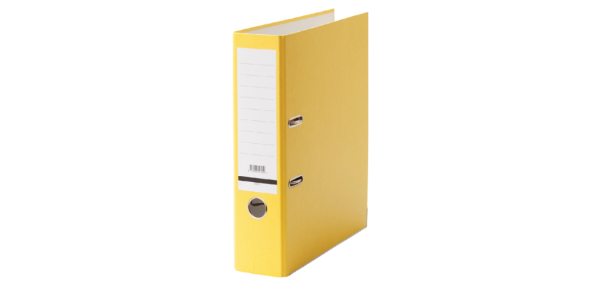 Lever arch file Qbasic A4 80mm yellow cardboard