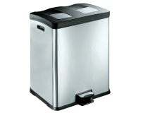 Poubelle à pédale EKO Rejoice 2x30 Inox mat